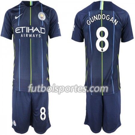 Camisetas Manchester City Gundogan 8 Niño Segunda Equipacion 2018/2019